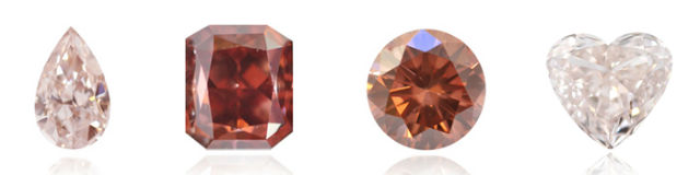 plusieurs nuances de couleurs des diamants roses