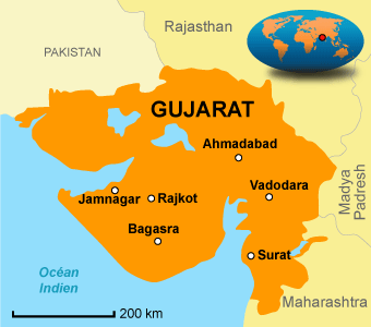 Les Diamants Synthétiques : Le Retour 4 carte de l'état du gujarat